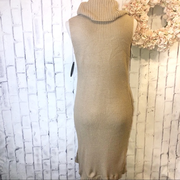 NEW brown turtleneck sleeveless sweater dress - Picture 6 of 8